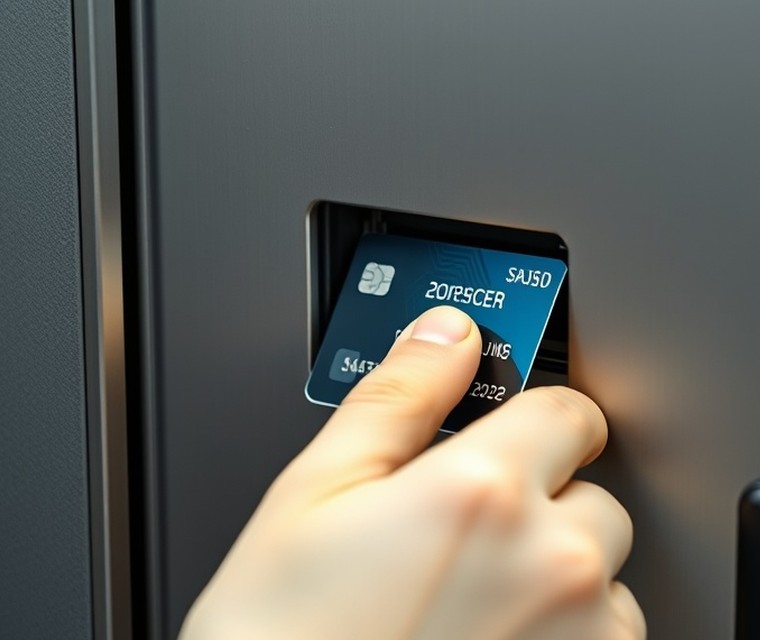 Terminal de autoservicio con protección anti-skimming instalada